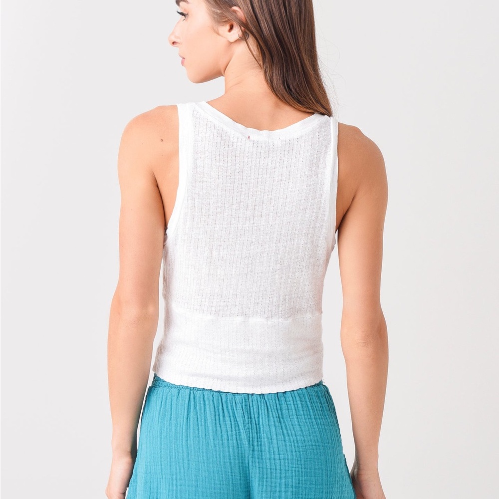 Stark X Linen Jacuard Crop Top NWT sz S - Picture 3 of 10